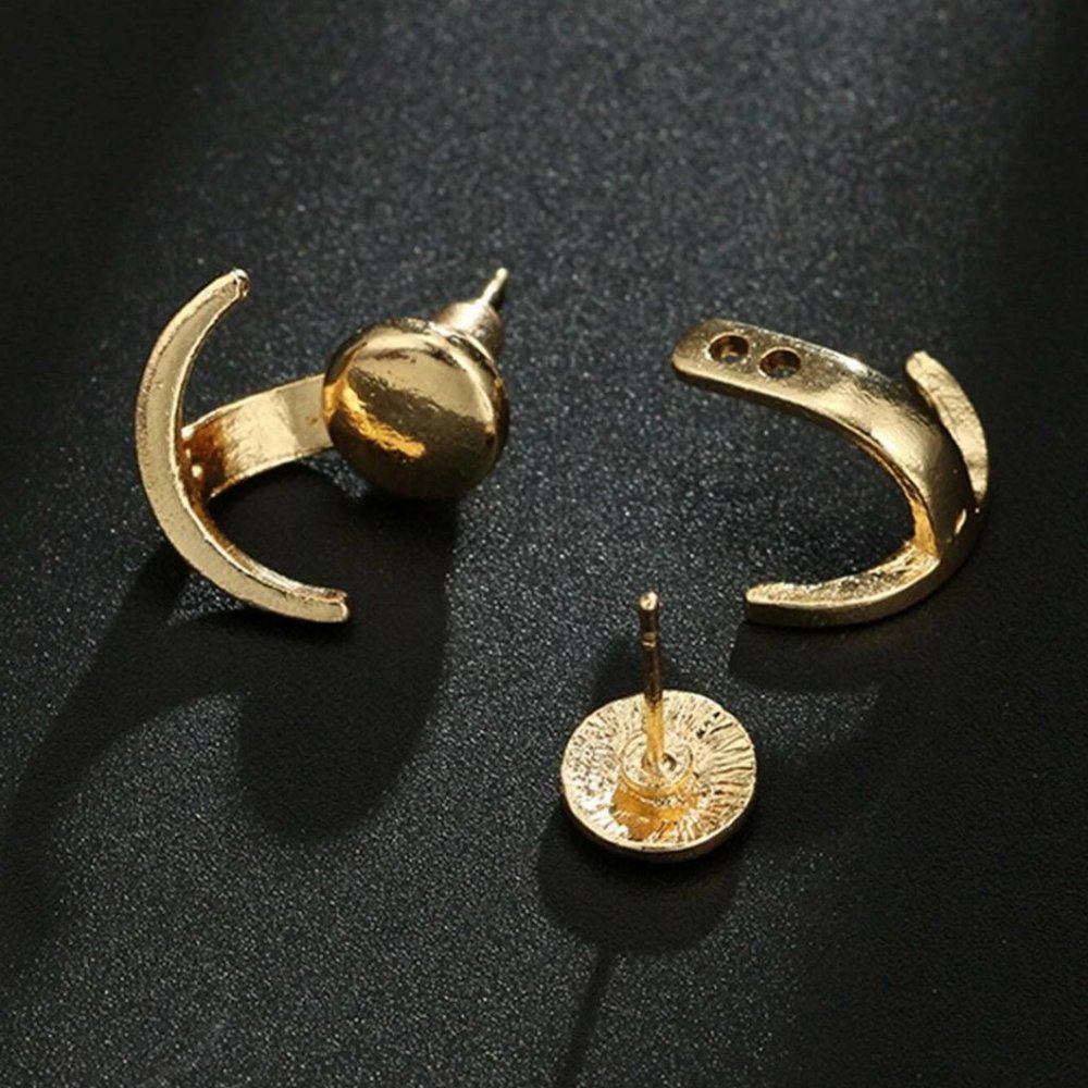 Hannah Golden Stud Earrings - Picture 3 of 3